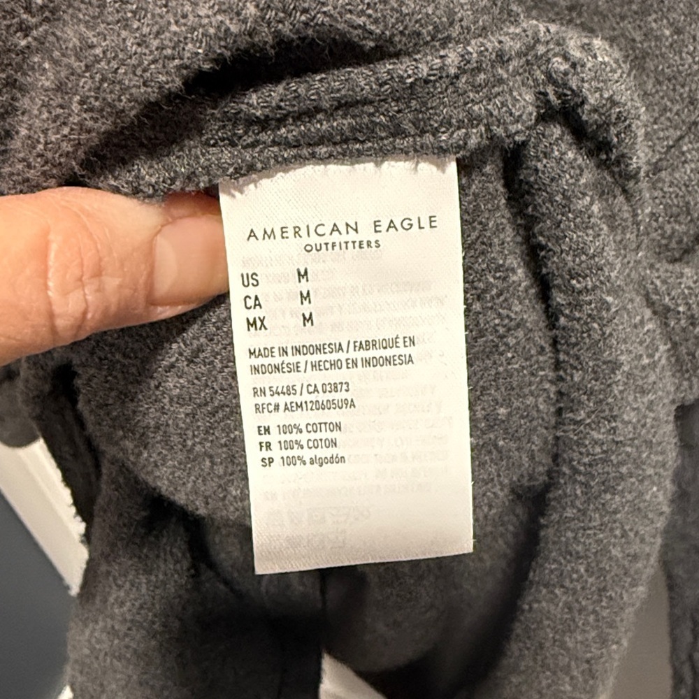 American Eagle Very Big Oversized Cotton Flannel Shirt Size Medium Fits Like XL - Picture 7 of 7